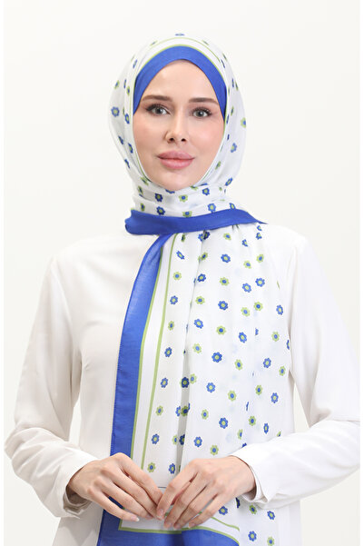 sefamerve Μαλακό σάλι με σχέδιο 70265-01 μπλε κοβαλτίου Πράσινο