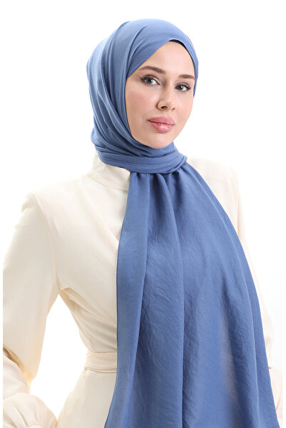 sefamerve Cotton Soft Shawl 70283-17 Indigo