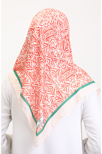 sefamerve Μαλακό κασκόλ με σχέδιο 70259-09 Κρεμ Πορτοκαλί