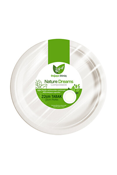 Roll-Up Nature Dreams 22 cm Bamboo Plate 25 Pieces