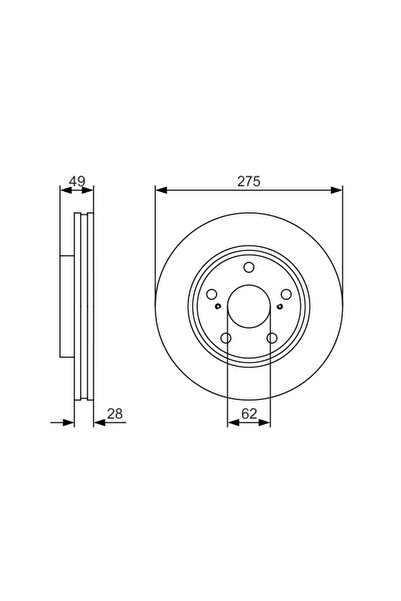 Bosch Дискови спирачки Lexus Es Toyota Camry