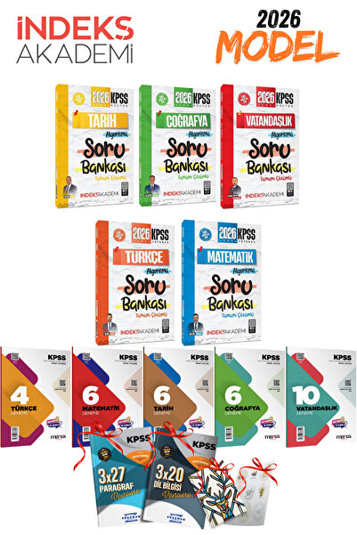 İndeks Akademi 2026 KPSS GYGK 5li Soru Bankası Seti ve 5li Branş Denemesi Set...