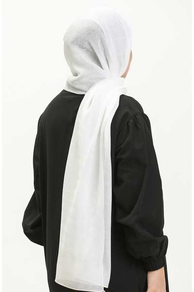 sefamerve Houndstooth Pattern Carmen Shawl 70230-10 Ecru