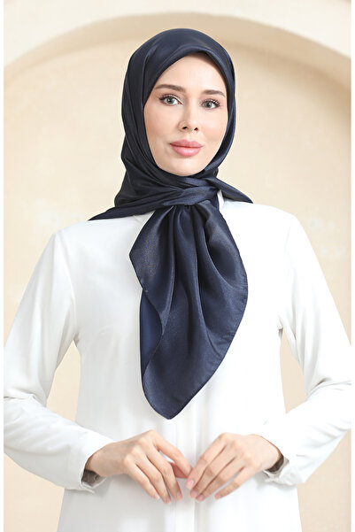 sefamerve Απλό κρυστάλλινο κασκόλ 70252-07 Ναυτικό μπλε