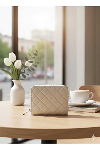 Uzs pace Fermuarlı Bozuk Para Bölmeli, Çok Gözlü- Minimalist Deri Görünümlü Kartlıklı (12,5 × 10,5)