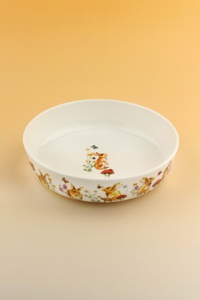Bursa Porselen Dekor Rabbit Medium Size Porcelain Salad Bowl