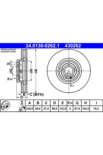 Ate Disc Frana Mercedes-Benz Cla/Eqa/Eqb