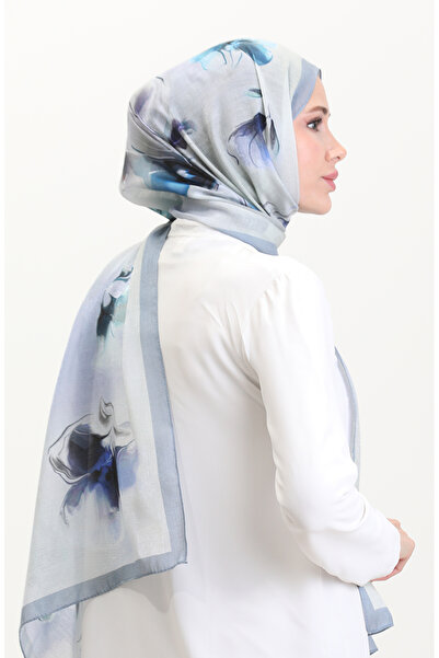 sefamerve Κεχριμπαρένιο Σάλι 70250-09 Ασημί Γκρι Μπλε