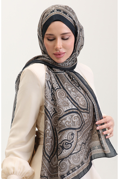 sefamerve Ethnic Κεχριμπάρι Σάλι 70278-05 Σμαραγδένιο Πράσινο