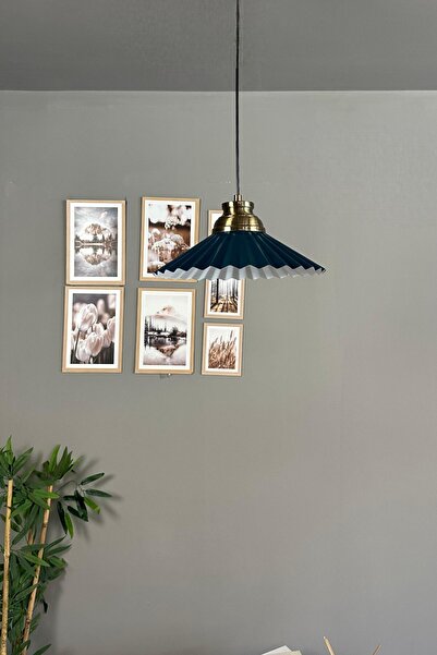 Bamyum Avilla Deniz Yeşili Tekli Metal Avize Kum Saati Başlık Cafe Mutfak Modern Sarkıt Aydınlatma