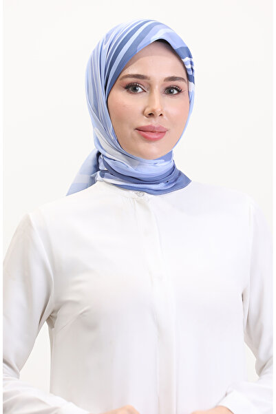 sefamerve Μαλακό κασκόλ με σχέδιο 70254-09 Μπλε Σκούρο Μπλε