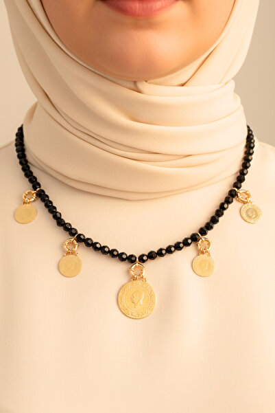 TwinsCollection Tamlı ve Çeyrekli Altın 8mm İncili 3'ü Üçü Bir Yerde Kolye - ALTINLAR GERÇEK DEĞİLDİR