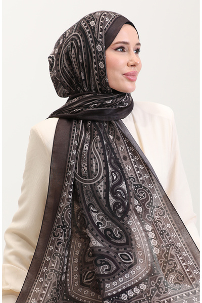 sefamerve Ethnic Κεχριμπάρι Σάλι 70278-08 Γκρι