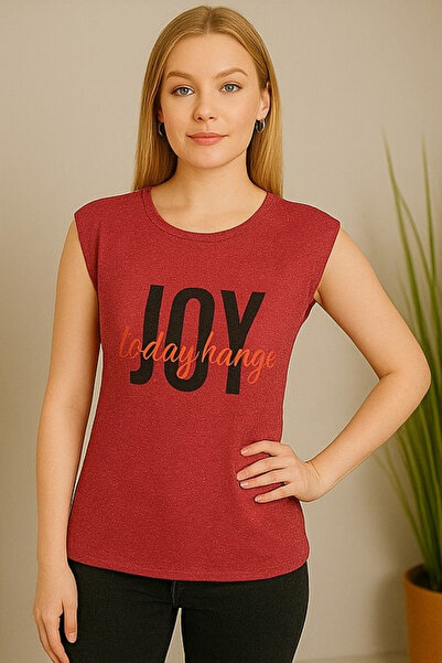 RANDOM Kadın Sıfır Kollu Baskılı Tişört