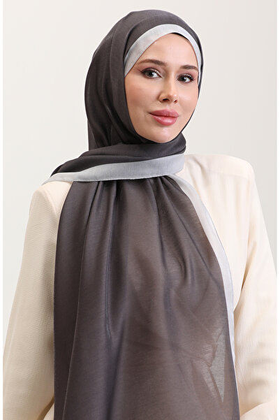 sefamerve شال كهربيار الفاخر 70274-08 رمادي فضي ترابي