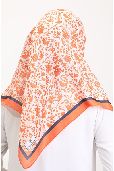 sefamerve Μαλακό κασκόλ με σχέδιο 70261-06 Πορτοκαλί Ναυτικό Μπλε