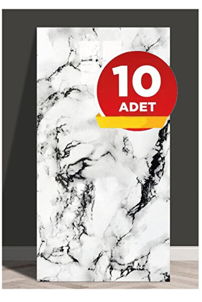 BienHome 10 Adet, 30x60cm Lüx Beyaz Mermer Desenli Kendinden Yapışkanlı Pvc Döşemesi Köpük Panel Yeni Lot