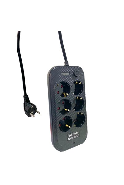 Rose GR-600 6'lı 2Metre Kablolu Akım Korumalı Grup Priz