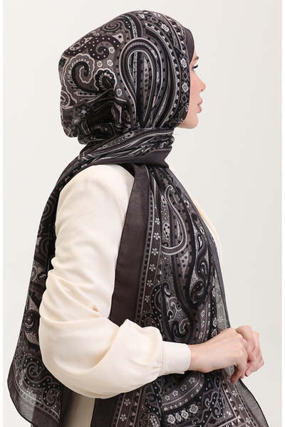 sefamerve Ethnic Κεχριμπάρι Σάλι 70278-08 Γκρι