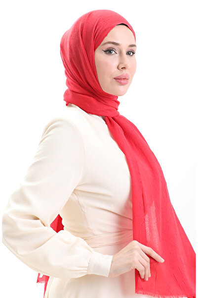 sefamerve Σάλι από μπαμπού 70281-32 Κόκκινο κοραλί