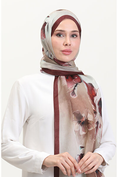 sefamerve Κεχριμπαρένιο Σάλι 70250-07 Βουργουνδία Καφέ