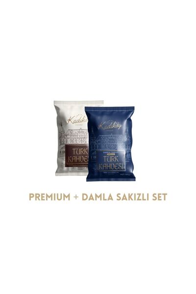 Tarihi Kadıköy Damla Sakız + Premium Set Türk Kahvesi Seti (2 x 100 gr)