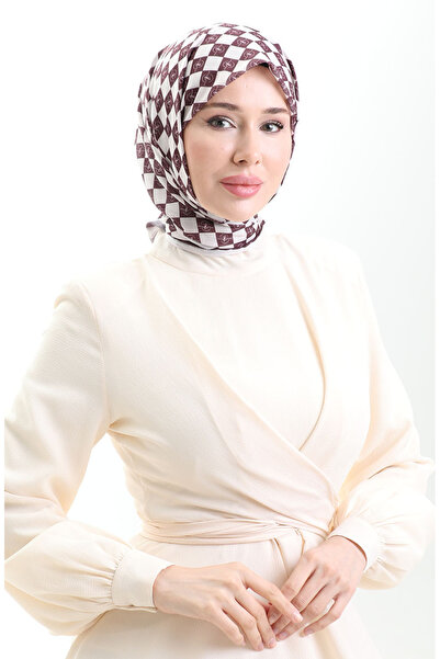 sefamerve Μαλακό κασκόλ με σχέδιο 70294-12 Plum