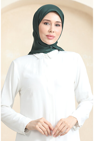 sefamerve Düz Kristal Eşarp 70252-21 Zümrüt Yeşili