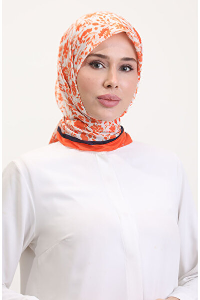 sefamerve Μαλακό κασκόλ με σχέδιο 70261-06 Πορτοκαλί Ναυτικό Μπλε