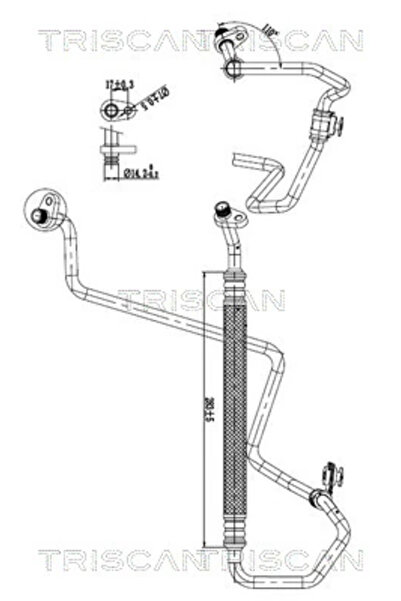 TRISCAN Air Conditioning Variable Pressure Pipe Citroen C3 3 Peugeot 2008 1/2...