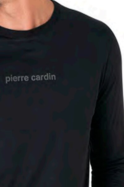 Pierre Cardin 6095 Men's Black Long Sleeve Crew Neck Pajama Set