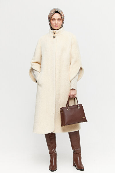 Setrms Yüksek Yakalı Lale Kol Uzun Kaban