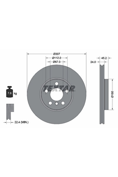 TEXTAR Disc Frana Bmw 2 Active Tourer/2 Gran Tourer/X1 Bmw (Brilliance) Seria...
