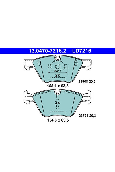 Ate Set Placute Frana Frana Disc Bmw 3/X1/Z4 Roadster