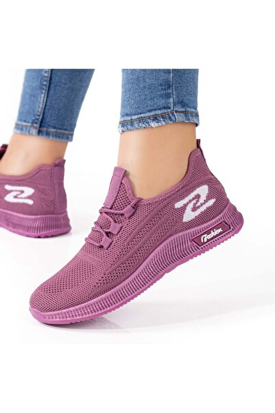 Modlet.ro Дамски спортни обувки с връзки в лилаво и бяло MOD08071