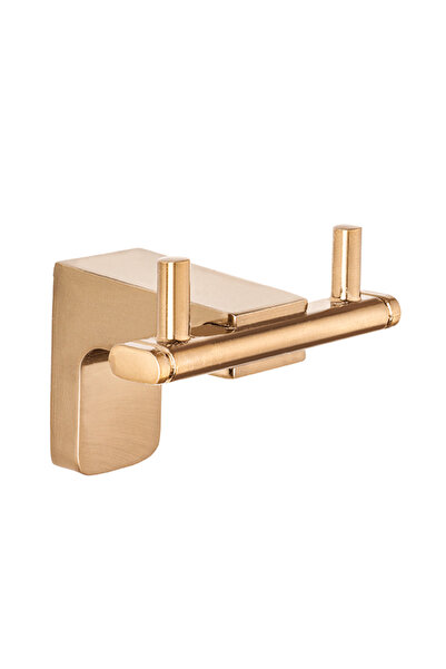 Tema Premium İkili Bornoz Askılık (Bronz)