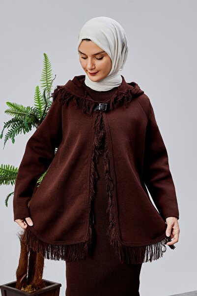 CNR TEKSTİL Tricot Jacket with Tassel Detail