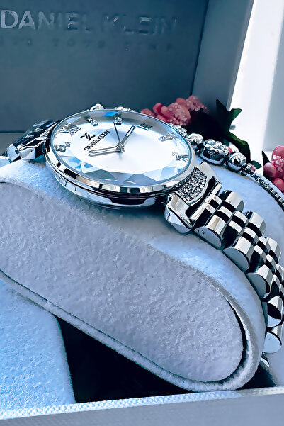 Daniel Klein Original Women's Wristwatch, Cut Glass Waterproof Silver Color Steel Band - Bracelet Gift Dkby2050C8