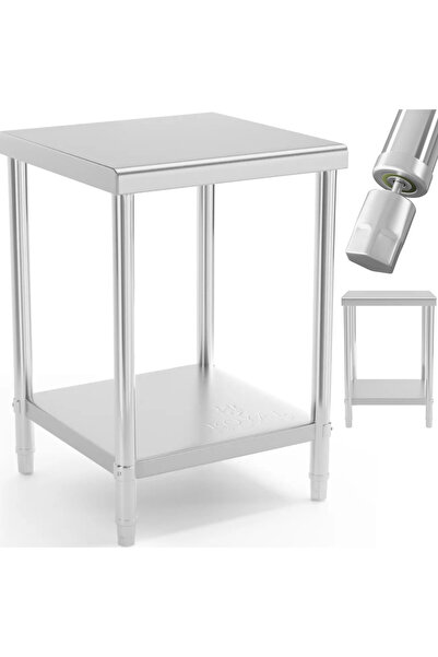 Other Table, central steel worktop with shelf 60 x 60 cm