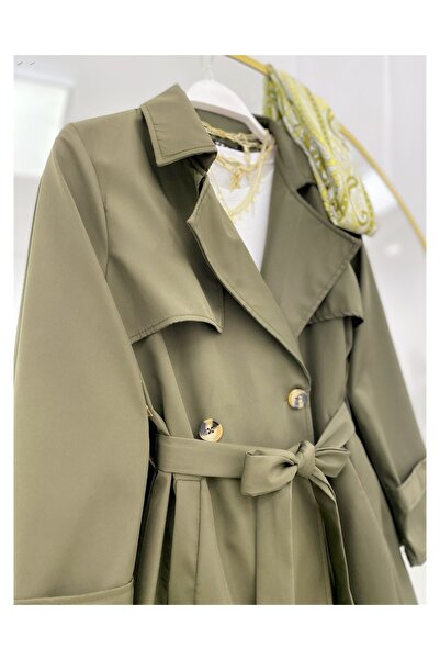 YEDİLALE Double Buttoned Long Trench Coat with Windproof [Unlined, 110 cm Medium]