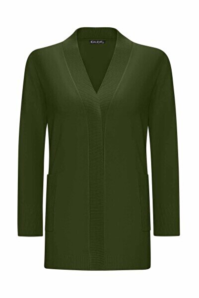 MISS DALIDA Touch Me Düz Renk Triko Yeşil Hırka