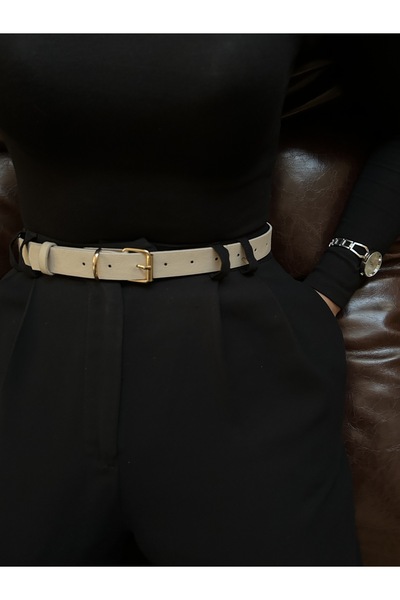 LİA KEMER Classic Gold Buckle Model Women's Belt Waist Belt Coat Belt Dress Belt Trouser Belt