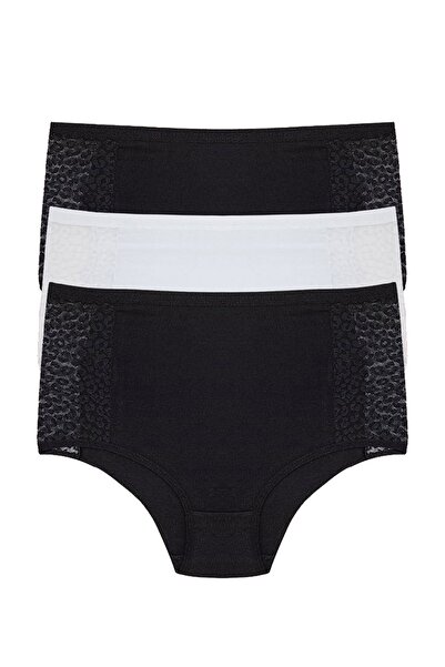 Öts Women's Panties 3-Pack Tulle, High Waist (96% Cotton - 4% Elastane)