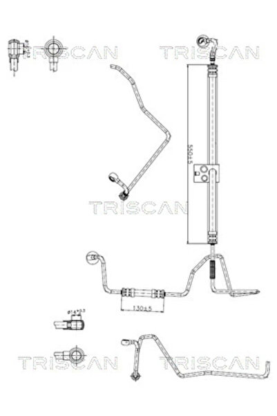 TRISCAN Хидравличен маркуч на кормилната система от хидравличната помпа към к...