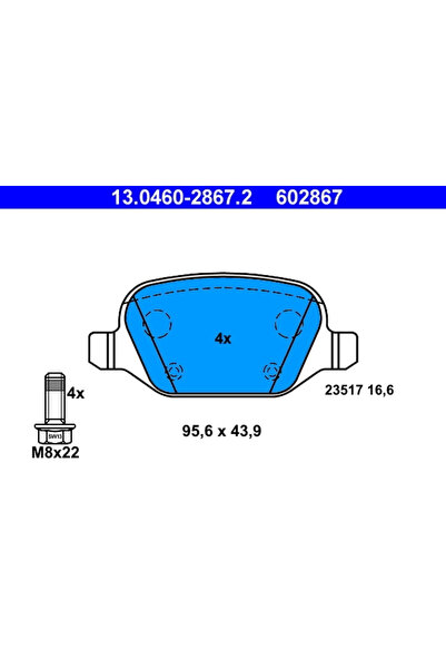 Ate Set Placute Frana Frana Disc Alfa Romeo 147/156/Gt Fiat Linea 1997-2013