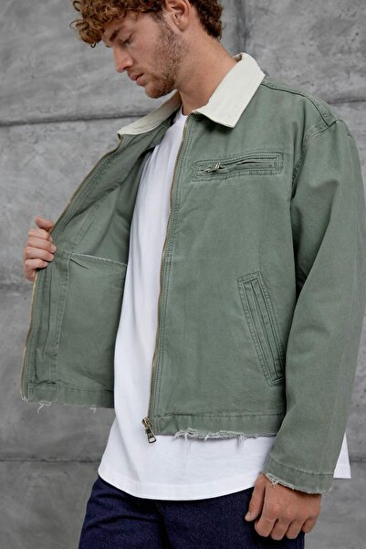 NOMARC Зелена джинсова куртка з кишенями