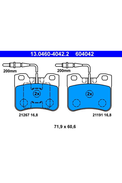 Ate Set Placute Frana Frana Disc Citroen Ax Peugeot 106 1/106 2/106 Van 1 Cas...