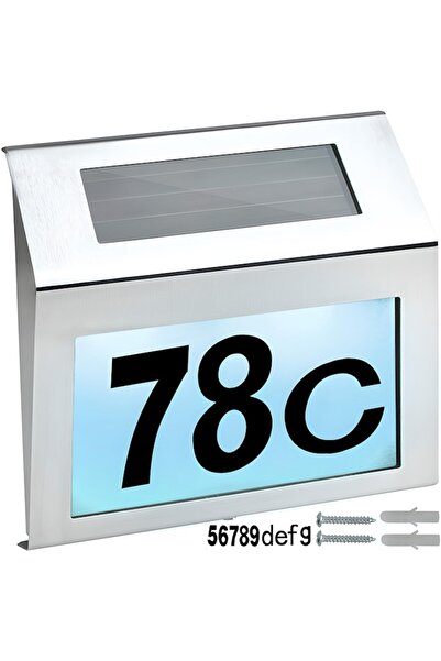 Retoo Lampă solară LED pentru numărul casei cu finisaj din oțel inoxidabil