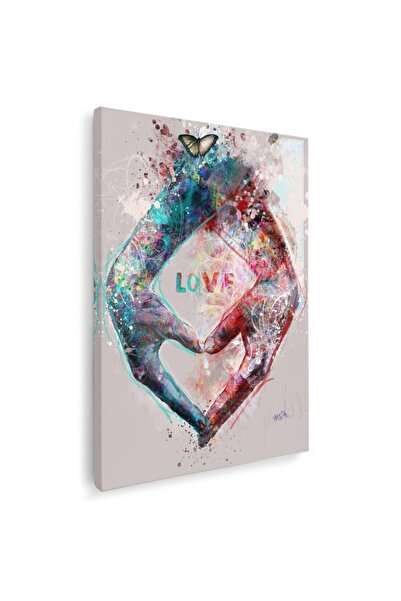 Tablou Canvas abstract maini inima love albastru rosu , diferite marimi, cod ...