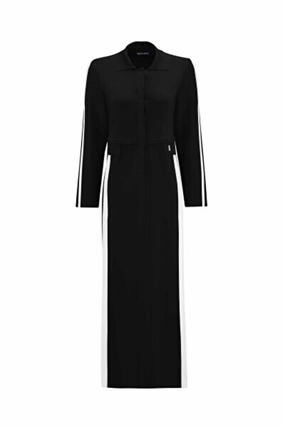 MISS DALIDA Yırtmaç Detaylı Uzun Triko Siyah Hırka